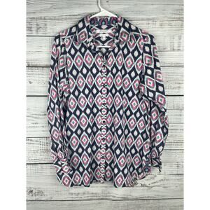 Foxcroft Wrinkle Free Button Down Shirt 8 Dimond Southwestern Office Travel Norm